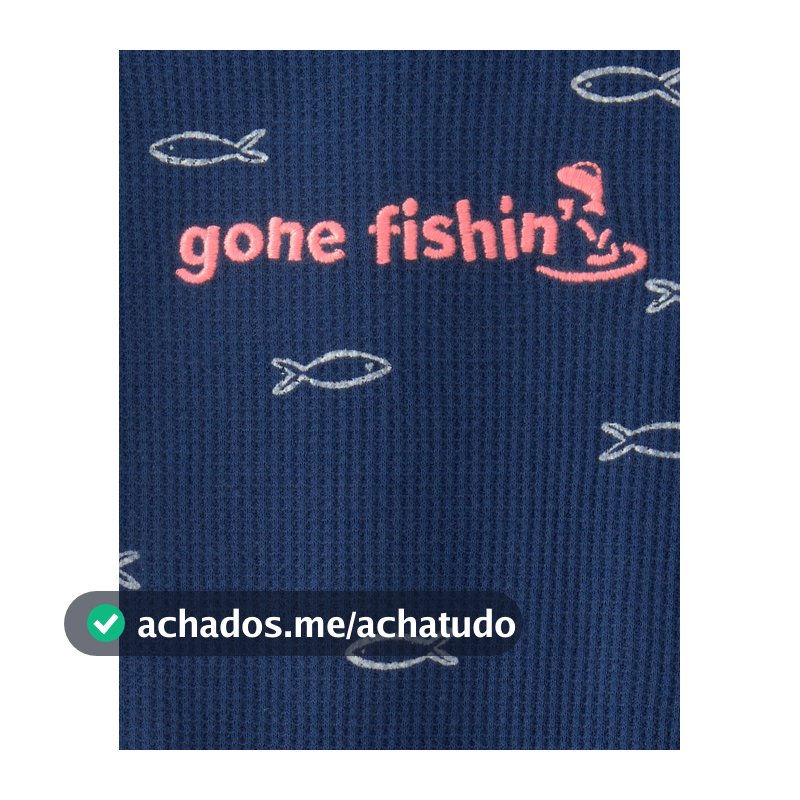 Conjunto curto bebê 2 peças peixinhos - azul