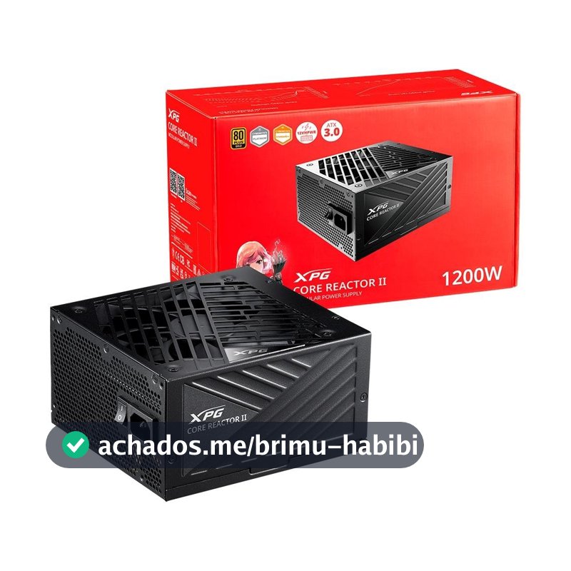 Fonte XPG Core Reactor II 1200G-BKCBR, 1200W, 80 Plus Gold, Modular, PFC Ativo - 75261222
