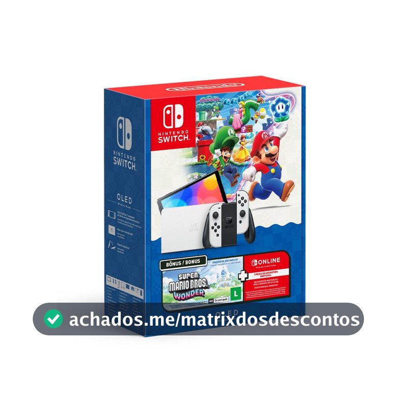 Console Nintendo Switch OLED + Super Mario Bros. Wonder + 3MO NOS - NT000053NSW