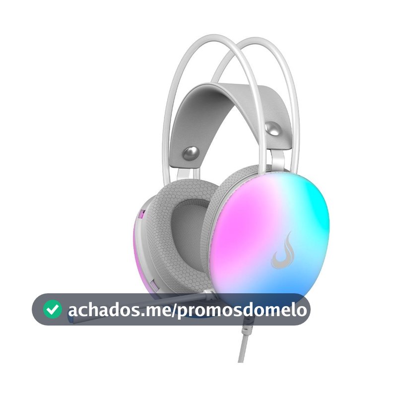 Headset Gamer Rise Mode Moom, Rainbow, Driver 50mm, USB e P2, Branco - RM-HS-M-W