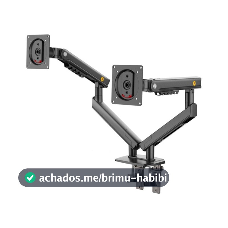Suporte de Mesa Articulado para 2 Monitores de 17" a 32" North Bayou, com Pistão a Gás, VESA, Preto - A5C NB
