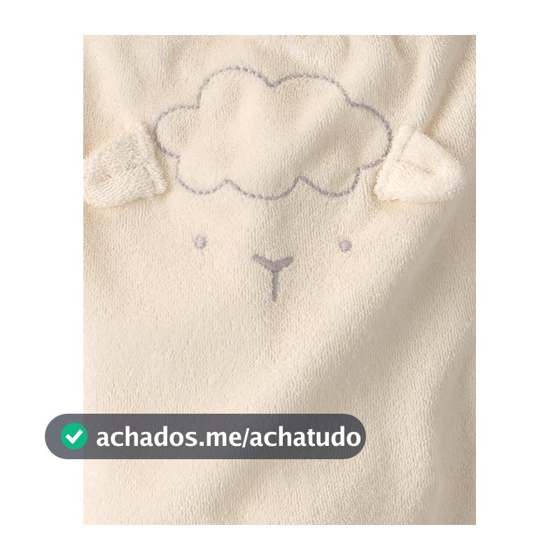 Conjunto longo bebê 3 peças atoalhados bichinho - Bege Claro