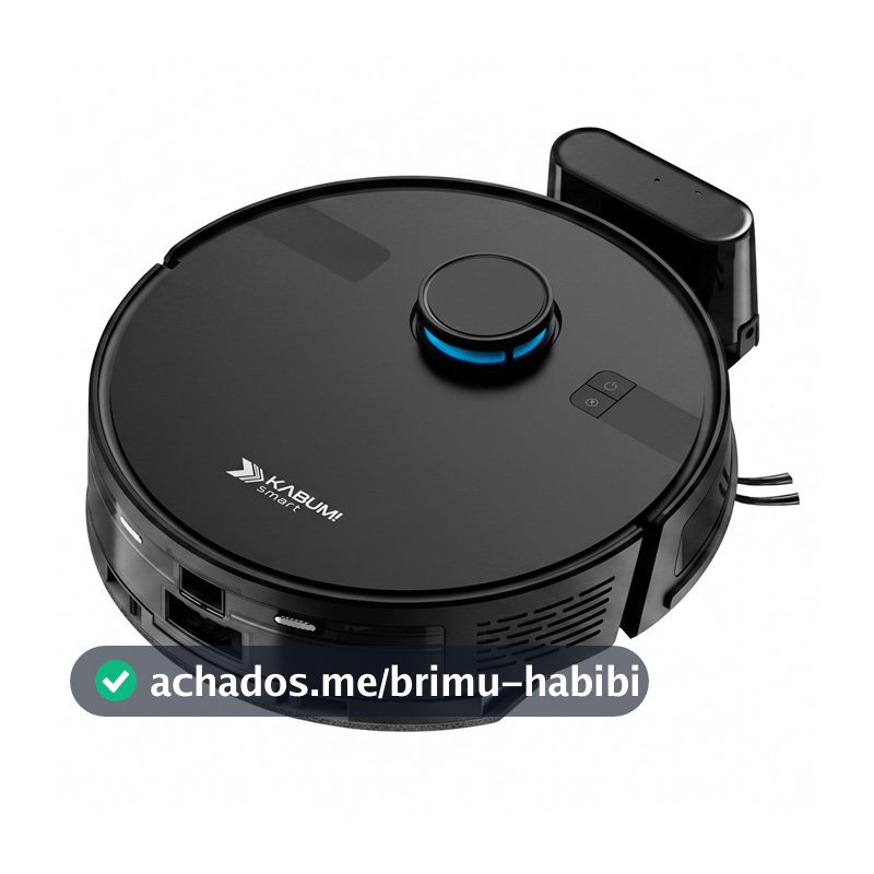 Robô Aspirador e Passa Pano KABUM! smart K800, Mapeia a Laser, 5 Modos de Limpeza, 5000Pa, APP, Recarga Automática, Preto - KSAR800PT
