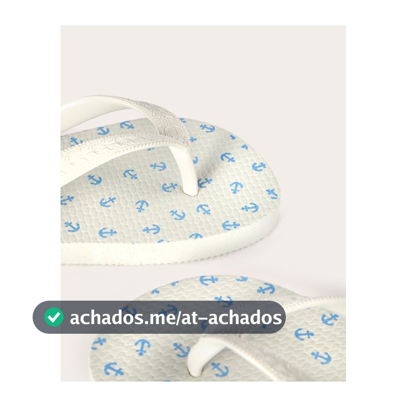 Chinelo juvenil Navy âncoras - branco
