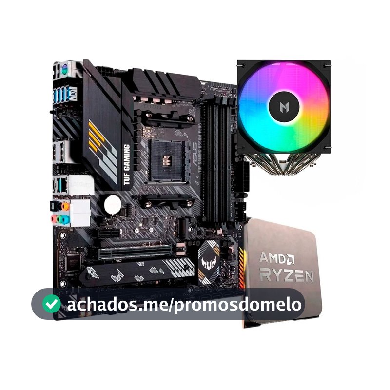Placa-Mãe ASUS TUF Gaming B550M-Plus, mATX, DDR4 + Processador AMD Ryzen 7 5700X  + Air Cooler MACH1 WIND