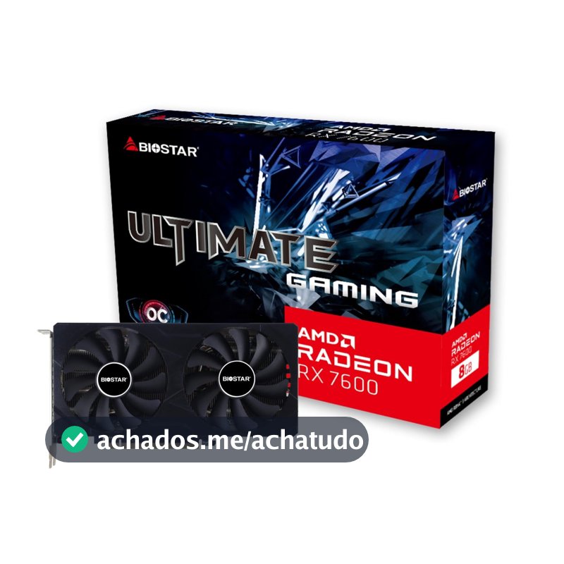 Placa de Vídeo Biostar AMD Radeon RX 7600 XT OC 8GB