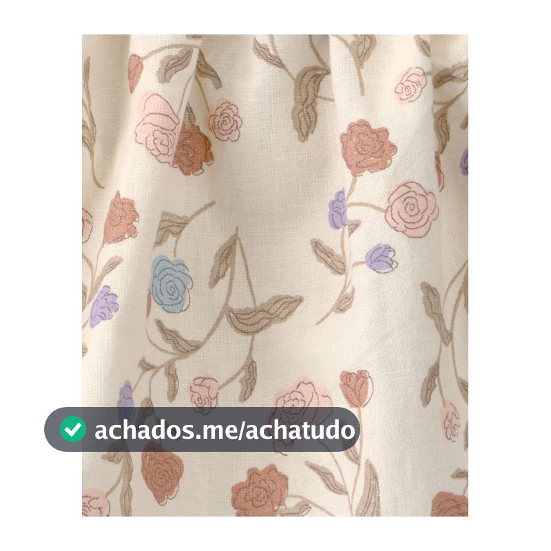 Conjunto curto bebê 3 peças floral faixa de cabelo - Multicor
