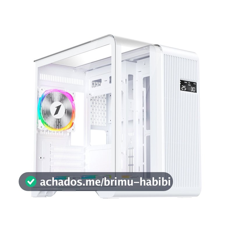 Gabinete Gamer 1STPLAYER RT5, Mid Tower, ATX, Lateral em Vidro Temperado, Branco - RT5-WH