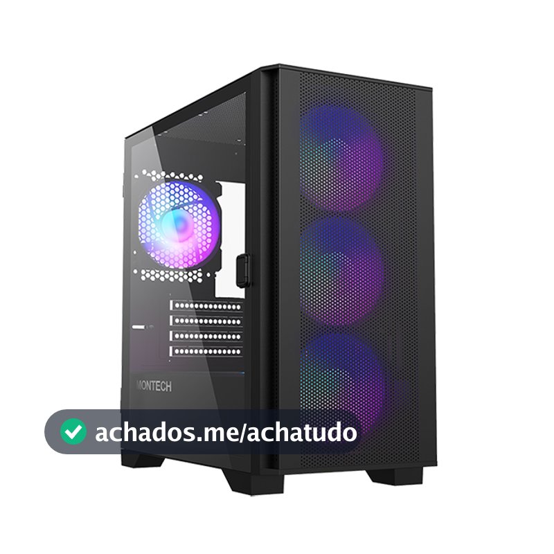 Gabinete Montech AIR 100 ARGB Mini Tower Mesh Black