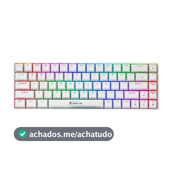 Teclado Mecânico Gamer Xtrike Me GK-995W, Wireless/Bluetooth, RGB, ANSI, 60%, Branco