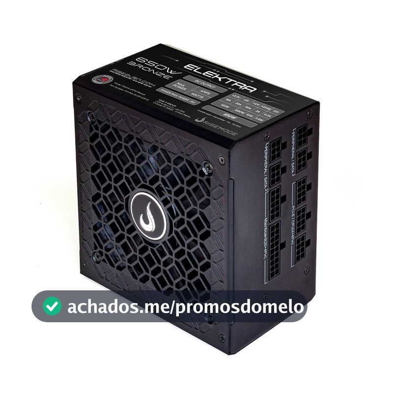 Fonte Gamer Rise Mode Elektra, 650W, Bronze, Full Modular, PFC Ativo, Preto - RM-PSU-ELKM-650-B