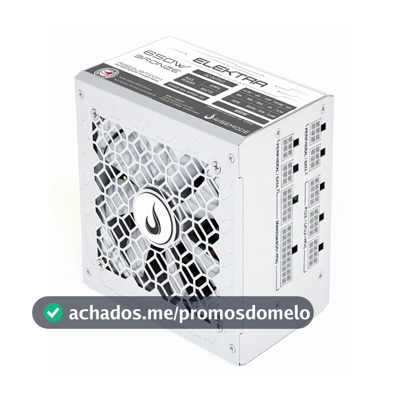 Fonte Gamer Rise Mode Elektra, 650W, Bronze, Full Modular, PFC Ativo, Branco - RM-PSU-ELKM-650-W