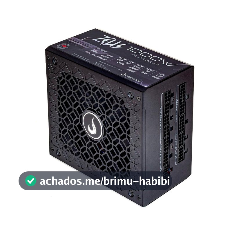 Fonte Gamer Rise Mode Zeus, 1000W, 80 Plus Platinum, Modular, PFC Ativo, Preto - RM-PSU-01-PA-1000