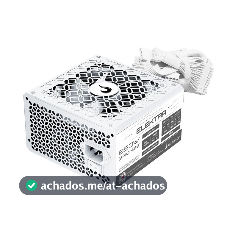 Fonte Gamer Rise Mode Elektra, 650W, Bronze, PFC Ativo, Branco - RM-PSU-ELK-650-W
