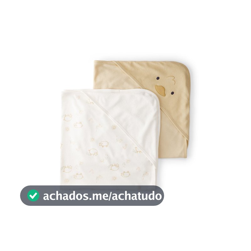 Kit toalha de banho bebê 2 peças pelicano multicor