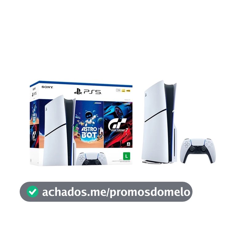 Console Sony PlayStation 5, Com Leitor de Discos, SSD 1TB, Controle Sem Fio DualSense + 2 Jogos