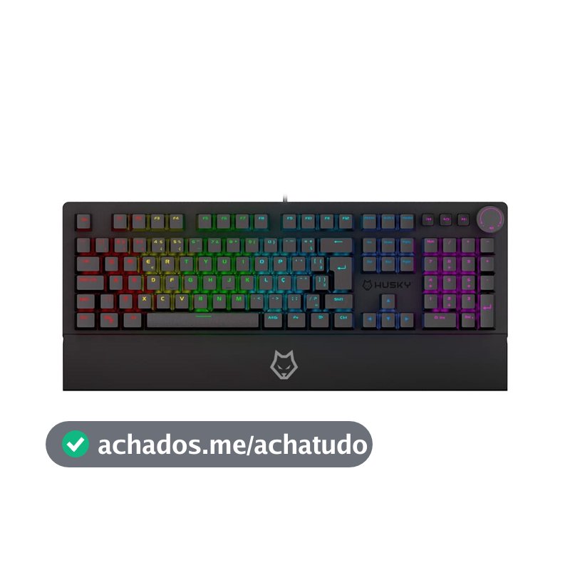 Teclado Mecânico Gamer Husky Anchorage Full Size, RGB, Switch Gateron EF Brown, ABNT2, Preto - HTG200PTMA