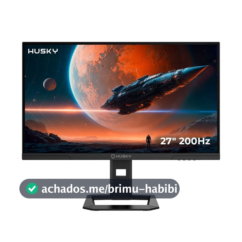 Monitor Gamer Husky Boreal 27", QHD, 200Hz, 1ms, IPS, Adaptive Sync, HDR400, Ajuste de Altura, DisplayPort e HDMI - HMG00827PT