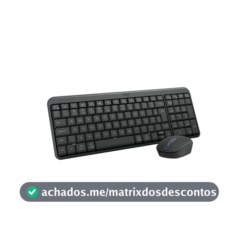 Kit Teclado e Mouse Sem Fio Logitech MK250 Compacto, Mouse Ambidestro, Bluetooth, ABNT2, Compatível PC e Mac, Grafite - 920-013516
