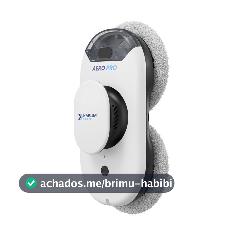 Robô Limpa Vidro KABUM! smart Aero Pro, 3 Modos de Limpeza, App, Controle Remoto, Spray Automático, Bivolt, Branco - KSLV010BR