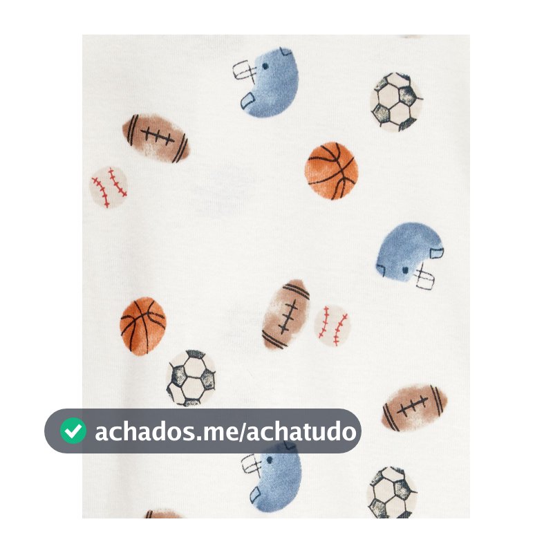 Conjunto longo bebê 3 peças football multicor