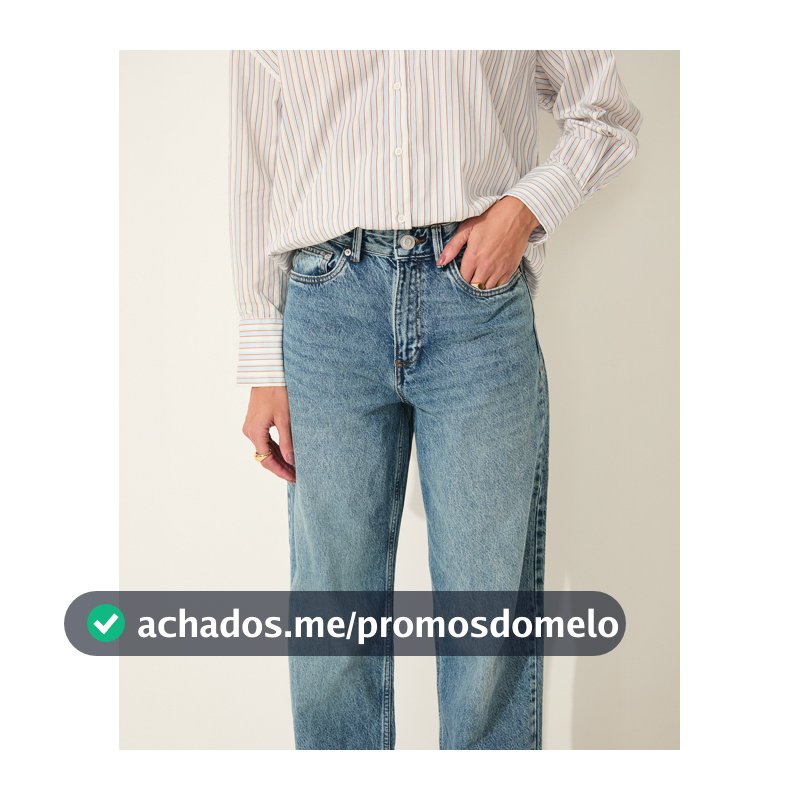 Calça Pool Jeans wide slim feminina - Azul Médio