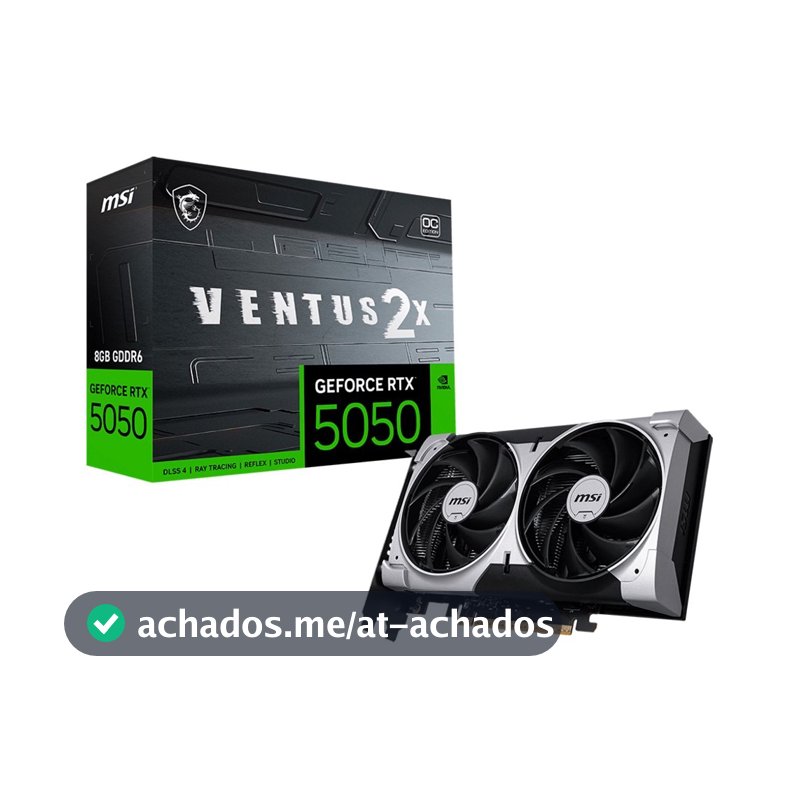 Placa de Vídeo MSI GeForce RTX5050 8GB GDDR6 128BITS VENTUS 2X OC 912-V538-010
