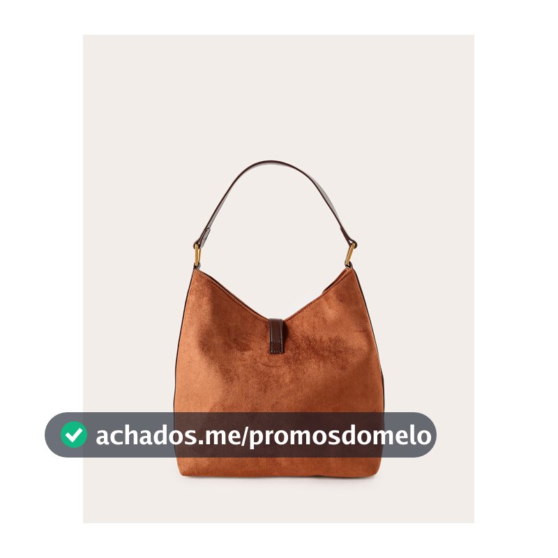 Bolsa feminina hobo em suede - Marrom