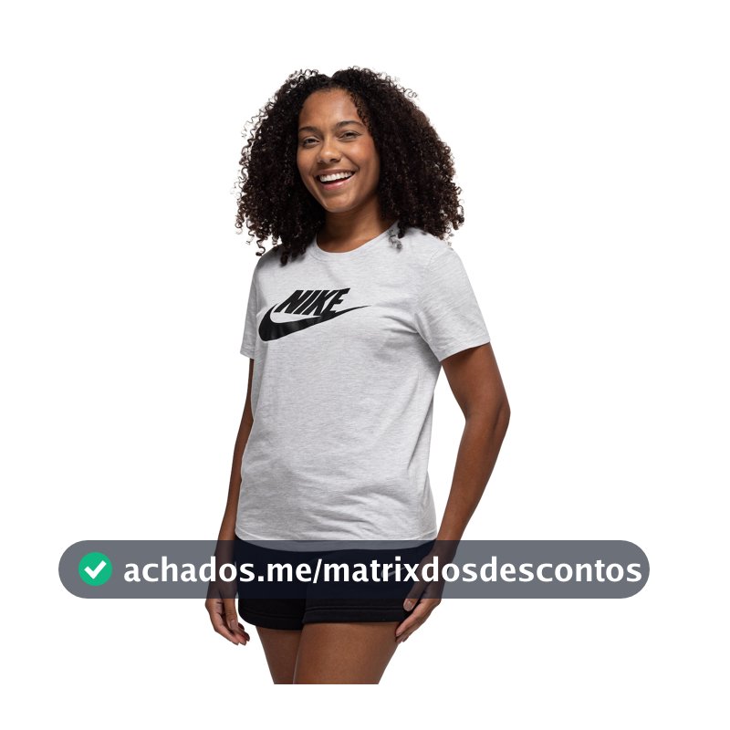 Camiseta Feminina Nike Manga Curta Sportswear Essential Icon em Promoção