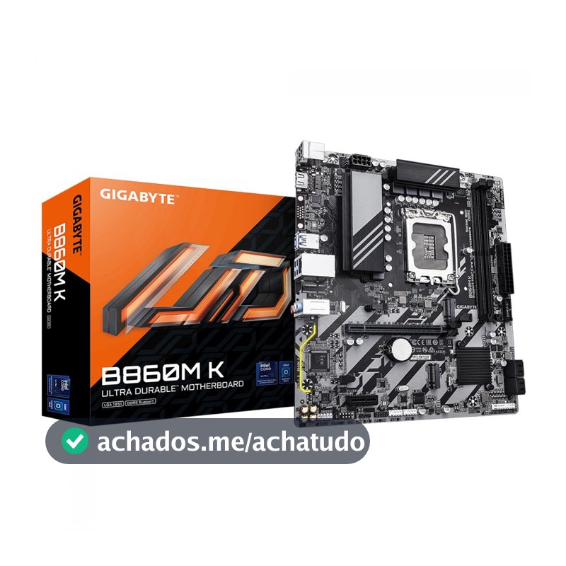 Placa Mãe Gigabyte B860M K, Chipset B860, Intel LGA 1851, MATX, DDR5