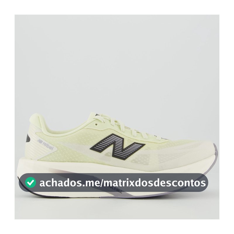 T�nis New Balance Fuelcell Rebel V5 Branco e Verde Claro