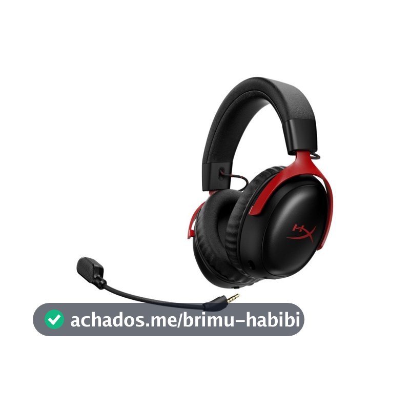 Headset Gamer Sem Fio HyperX Cloud III S, DTS Headphone:X, Bateria até 120h, Preto e Vermelho - A59Z0AA