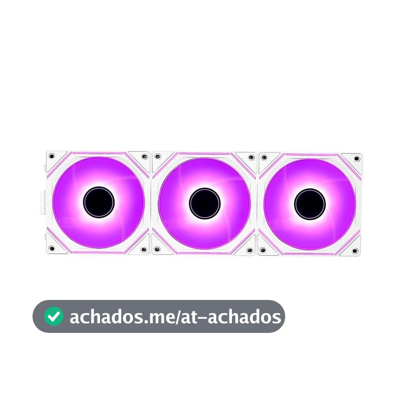 Kit Com 3 Ventoinhas Rise Mode Magneto Pro, 120mm, Led ARGB, Branco - RM-MAPRO-ARGB-W