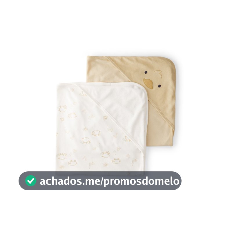 Kit toalha de banho bebê 2 peças pelicano multicor