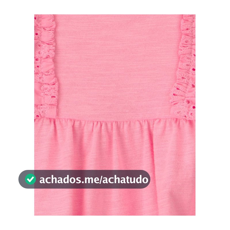 Macaquinho bebê com babados laise - Rosa