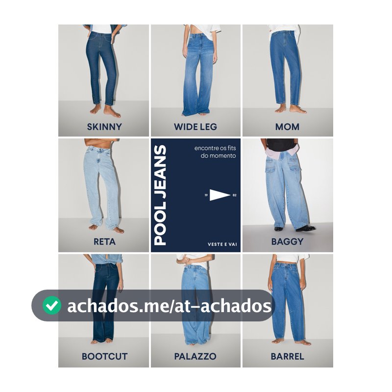 Calça black jeans feminina wide loose