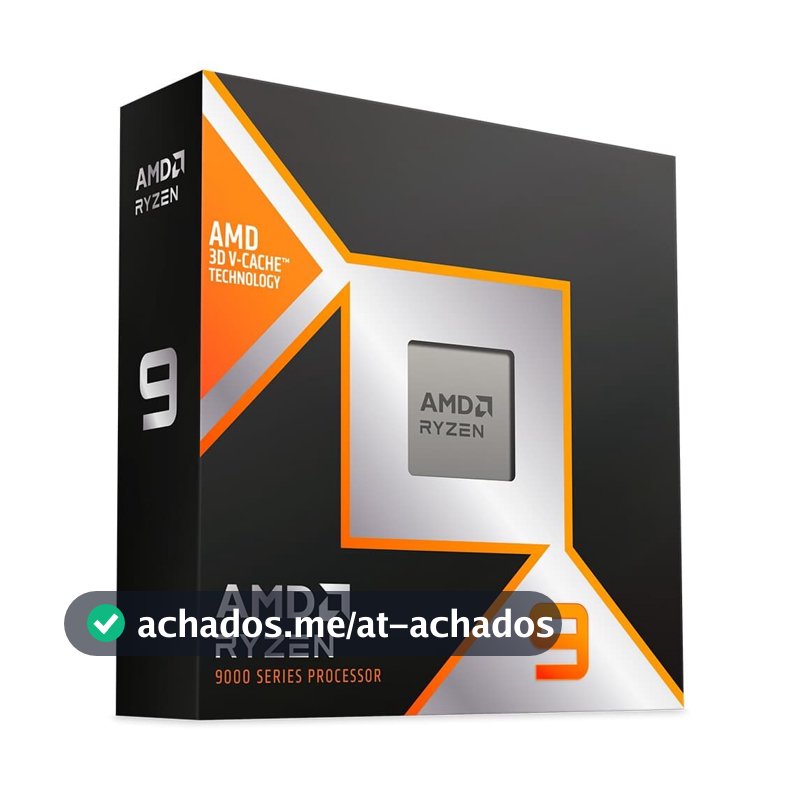 Processador AMD Ryzen 9 9950X3D, 4.4 GHz (5.7 GHz Max Turbo), Cache 144MB, 16 Núcleos, 32 Threads, AM5, Com Vídeo Integrado - 100-100000719WOF