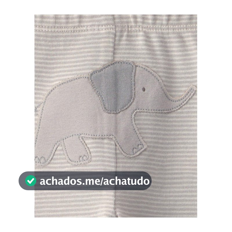 Conjunto longo bebê 3 peças estampado - Multicor - Multicor