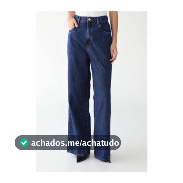 Calça Jeans Lança Perfume Wide Leg Lisa Azul