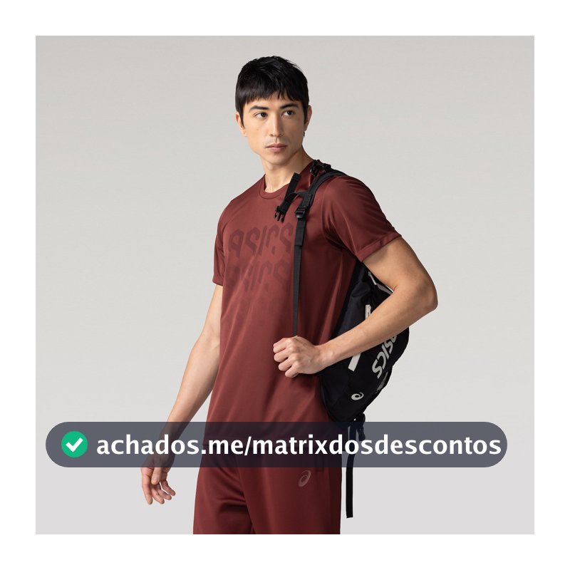Camiseta Masculina ASICS Manga Curta Logo Ao Cmc Ct em Promoção