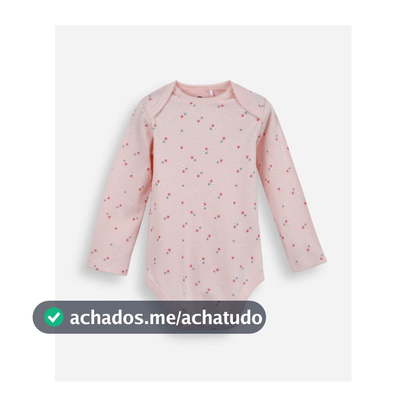 body infantil de algodão floral rosa