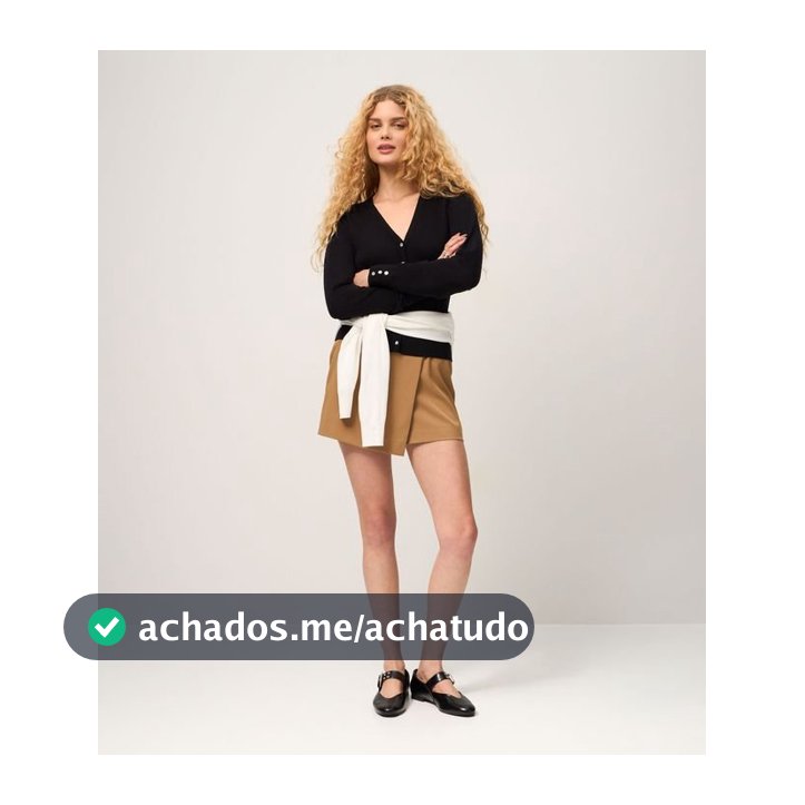 Short Saia Alfaiatado em Viscose com Transpasse Afivelado Marrom - Lojas Renner