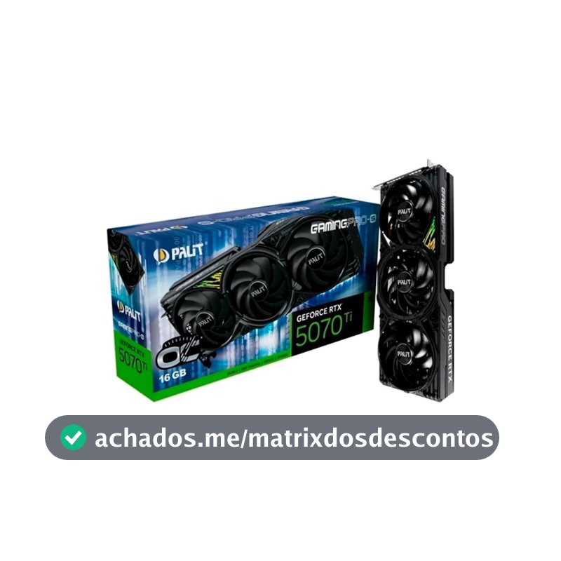 Placa de Video Palit GeForce RTX 5070 Ti 16GB GamingPro-S GDDR7 256bits - NE7507T019T2-GB2031U