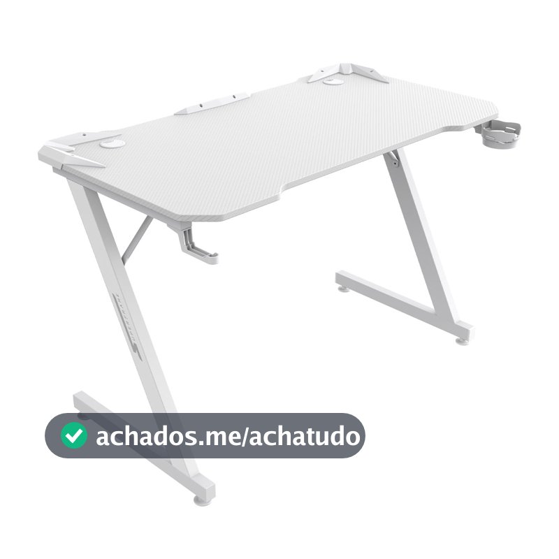 Mesa Gamer SuperFrame Epic, Com Suporte Para Headset e Copo, Branco, SF-TB-EP11060WF