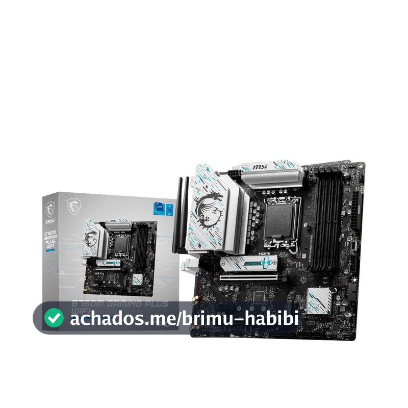 Placa-Mãe MSI B760M Gaming Plus, Intel LGA 1700, M-ATX, DDR5, Wi-Fi, Preto - B760M GAMING PLUS WIFI