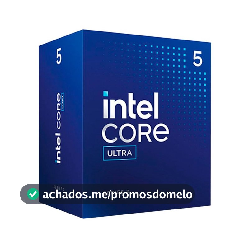 Processador Intel Core Ultra 5 225F, 3.3GHz (4.9GHz Turbo), Cache 20MB, 10 Núcleos, 10 Threads, LGA 1851, Sem Vídeo Integrado - BX80768225F