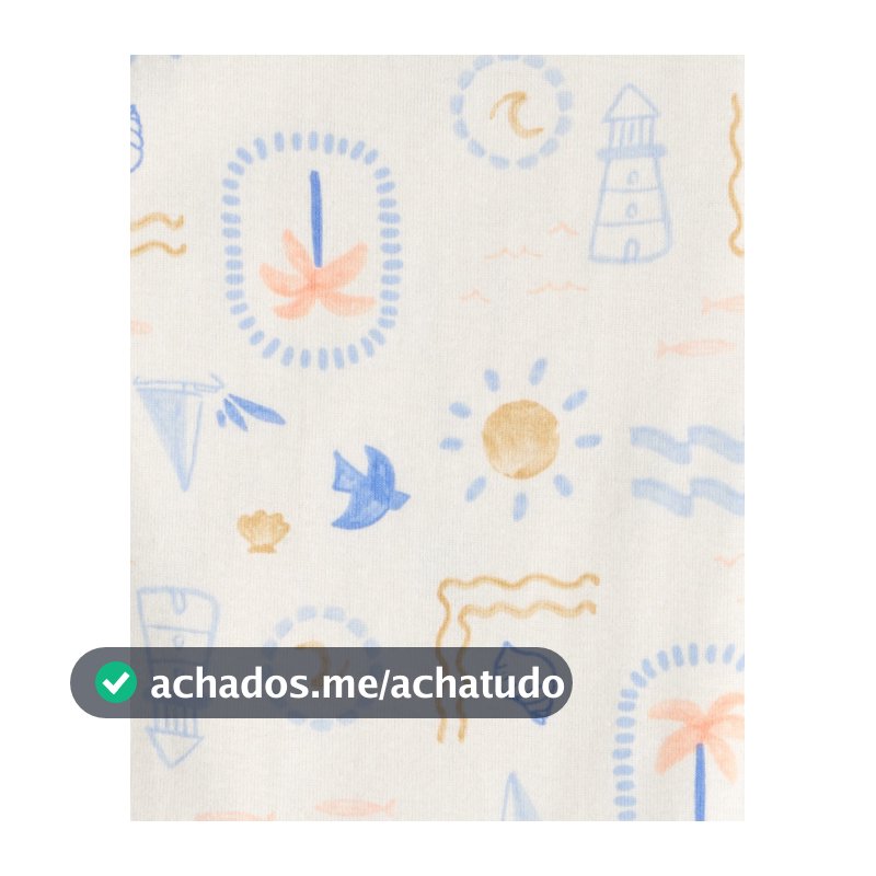 Kit body bebê 3 peças regata praia - multicor