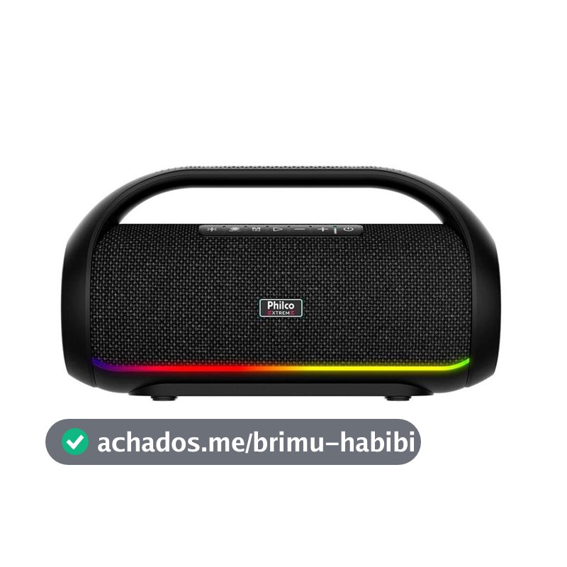 Caixa de Som Bluetooth Philco Extreme PBS220BT, 220W RMS, IPX5 Resistente à Água, Preto - 56603791