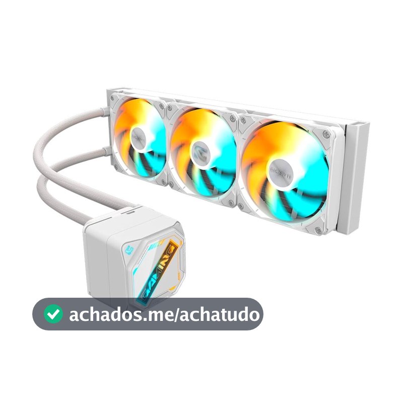 Water Cooler Gigabyte Gaming 360, RGB, 360mm, AMD e Intel, Branco - GP-GIGABYTE GME 360I