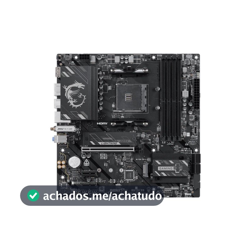 Placa-Mãe MSI B550M Gaming Plus WiFi6E, AMD AM4, Micro ATX, DDR4, Wi-Fi 6E, Bluetooth 5.2, Preto e Prata - B550M GAMING PLUS WIFI6E